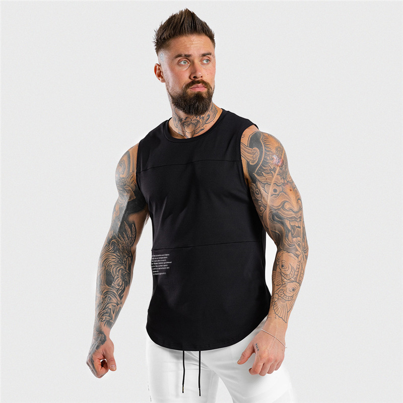 欧美夏季新款篮球运动背心男士纯色速干透气健身训练宽松无袖T恤