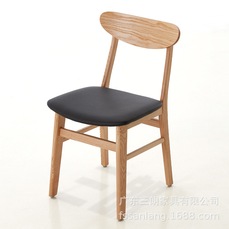 Nordic solid wood dining chair home restaurant back chair modern minimalist business coffee milk tea shop potato chip chair wholesale