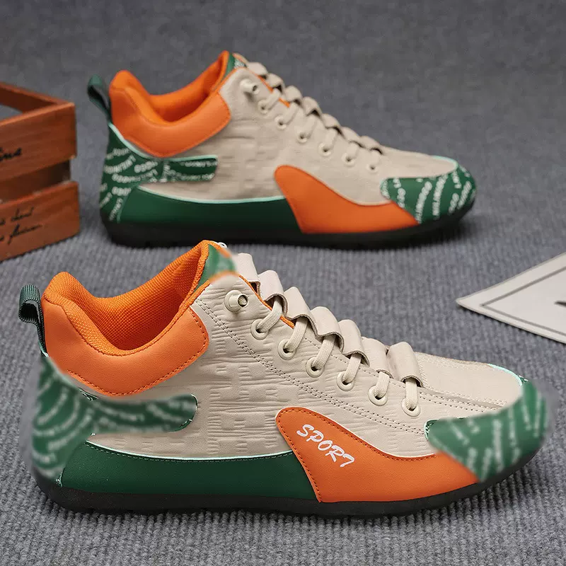 跨境百搭休闲鞋薄款皮面豆豆鞋男士一脚蹬时尚户外轻便运动鞋男款