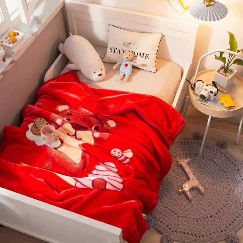 2.4kg 두꺼운 구름 담요-붉은 곰 110*140