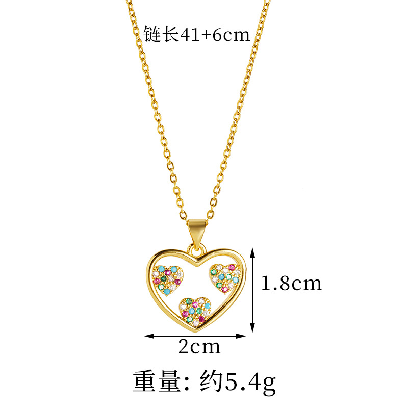 Pendientes de circón de amor hueco de oro de arena de Vietnam, femenino, diseño de nicho, personalidad, collar de temperamento, ventas directas de fábrica