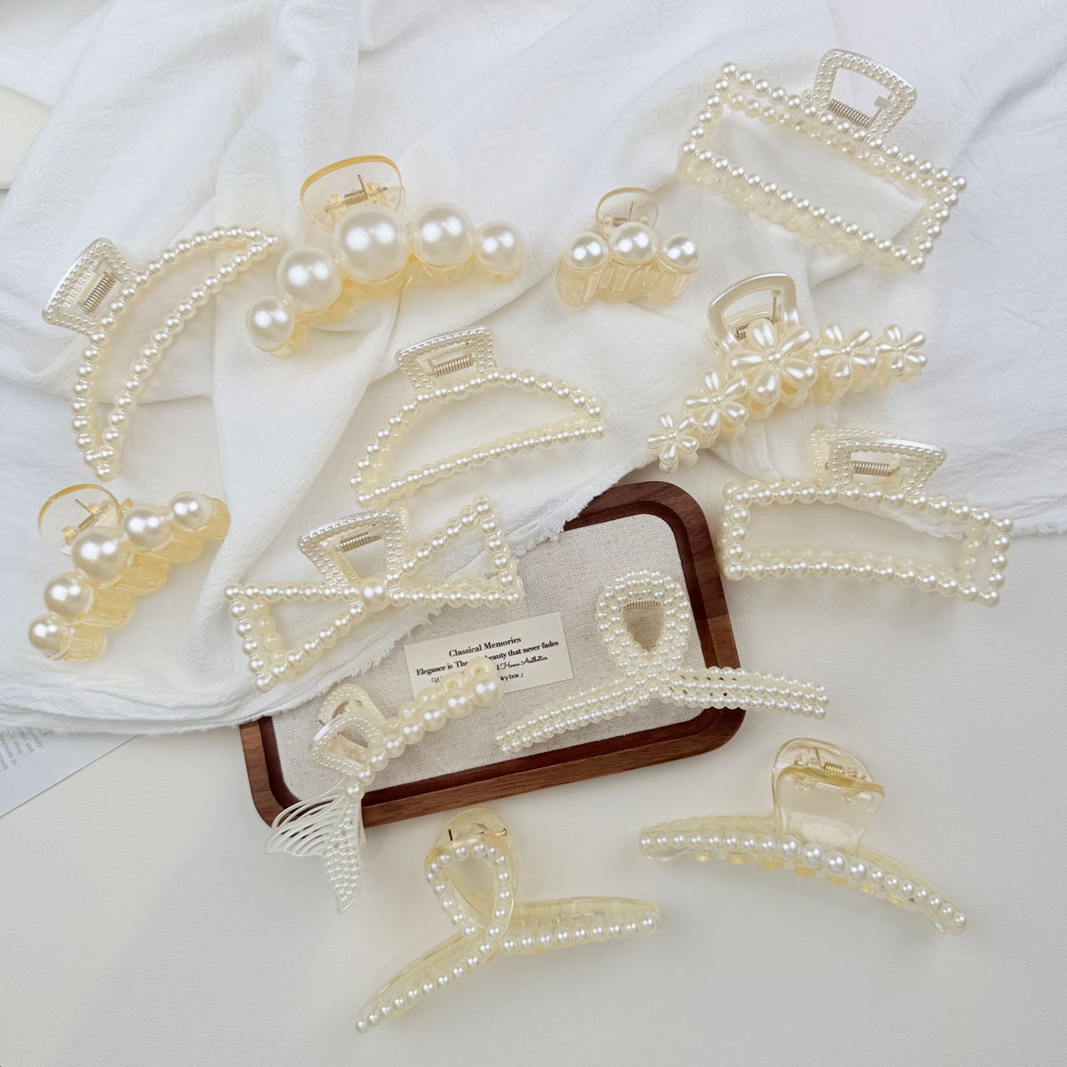 Pearl Hairpin Cross-Border Amazon Wholesale Shark Clip for Hair on the Back of the Head, High-End Korean Hair Accessories for Women