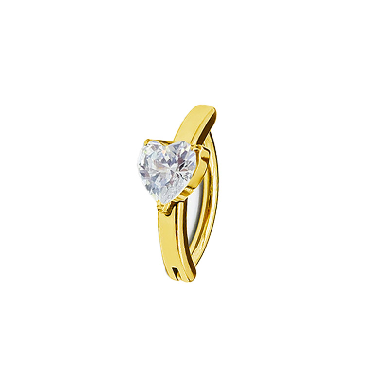 Herz Zirkon Bauchnabelpiercing Aus Titan Für Damen Und Herren_voghion.com
