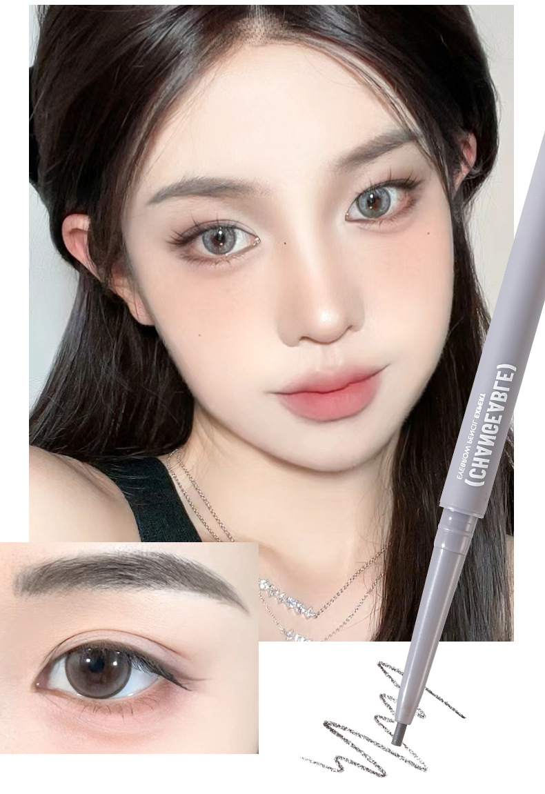 Makeup xixi three-dimensional outlining, misty eyebrow pencil, natural color display, distinct strands, waterproof, no smudging, double-head eyebrow pencil undefined