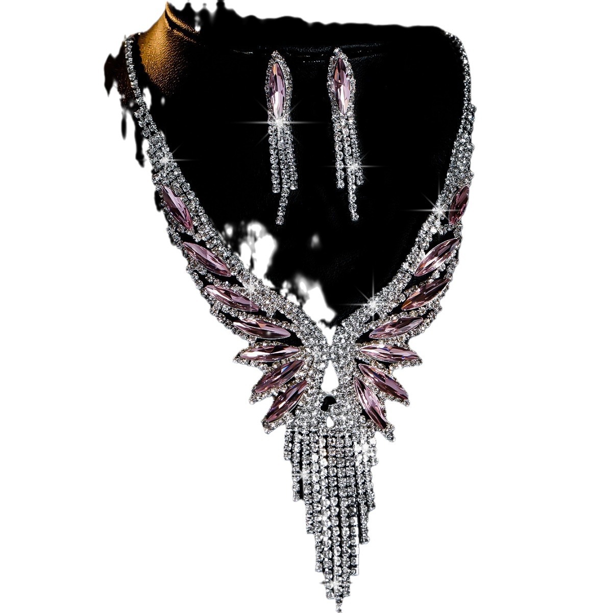 bridal necklace set earring jewelry set banquet dress set necklace fashionable and versatile temperament accessories_voghion.com