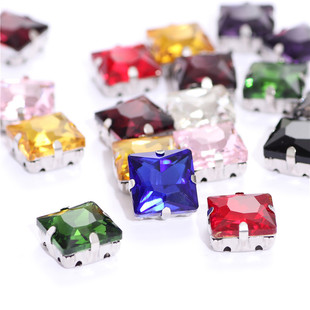 Square special-shaped crystal diamond glass hand-sewn drill claw drill wedding shoes and bag hand-sewn DIY headgear accessories