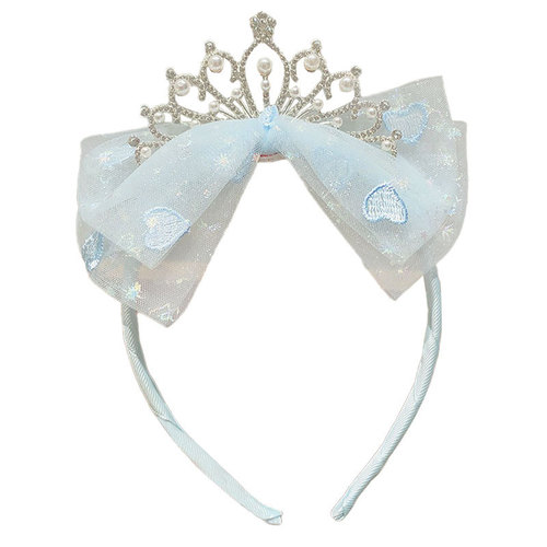 Children's Hairband for Girls, Fairy Beauty Lace Crown Hair Pin Princess Butterfly Knot Headband for Little Girls Birthday Crown Hair Accessory