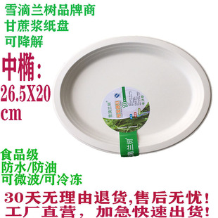 Medium Oval Paper Plate 10 Pack 26.5x 20cm Oval Thickened Paper Plate Disposable Plate Dinner Plate Fish Plate