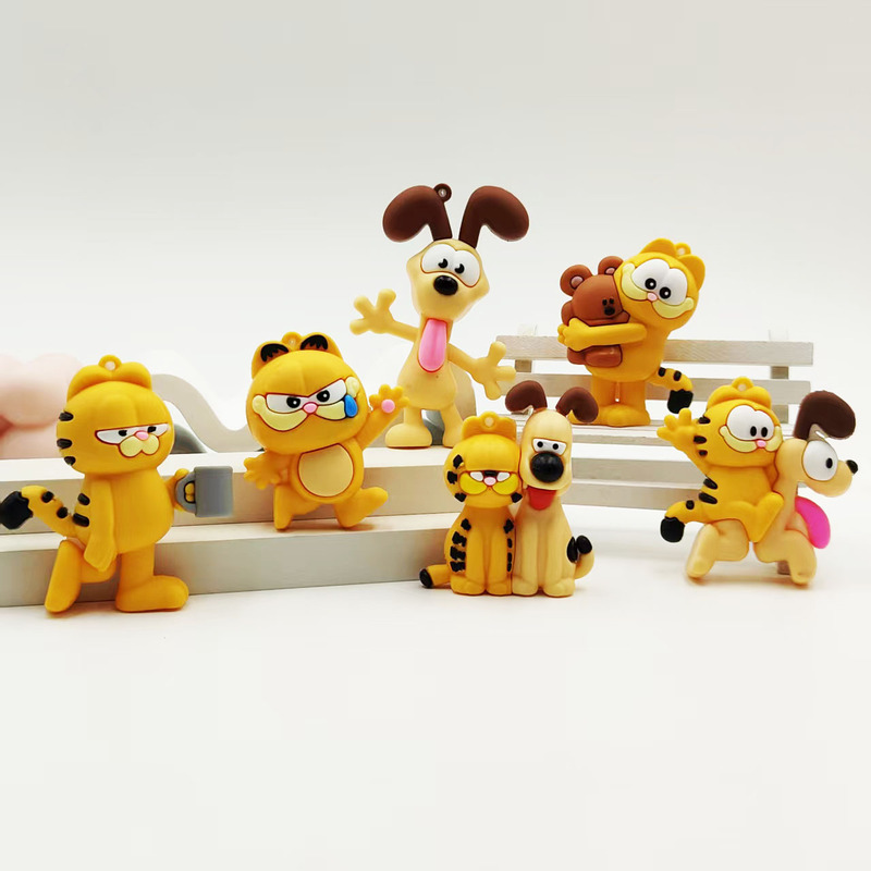 Large Garfield Cartoon Keychain Cute Doll School Bag Pendant Car Keychain Small Gift Blind Box Wholesale