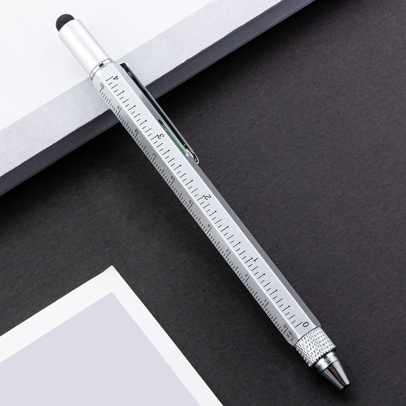 Lápiz multifuncional 6 en 1 lápiz de bola de metal calibración in situ nivelador destornillador lápiz de condensador herramienta creativa lápiz