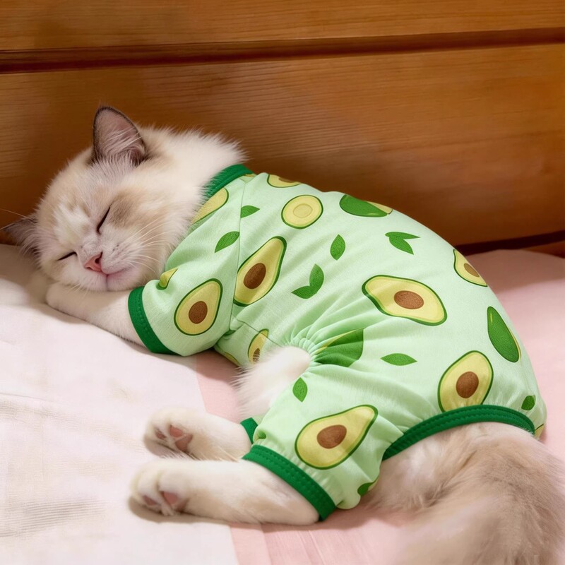 Cat Jumpsuit Spring and Summer Thin Style Ragdoll Blue and White British Shorthair Pet Cute Breathable Anti-Shedding Dog Four-Legged Suit