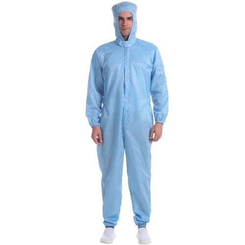 Anti-static clothing one-piece hooded electronic workshop dust-proof protective grid clothing labor protection work clothes washable clean clothing