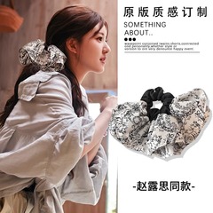 法式超大号水墨染裙摆大肠发圈女气质头绳发饰简约皮筋低马尾发绳