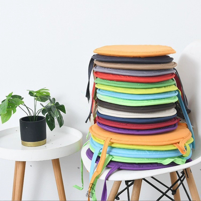 Подушка для стула, подушка для сиденья, подушка для домашнего обеденного стула, утолщенная круглая подушка из ткани, студенческий круглый офисный стул