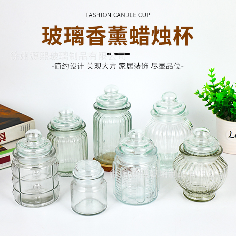 Transparent glass candle