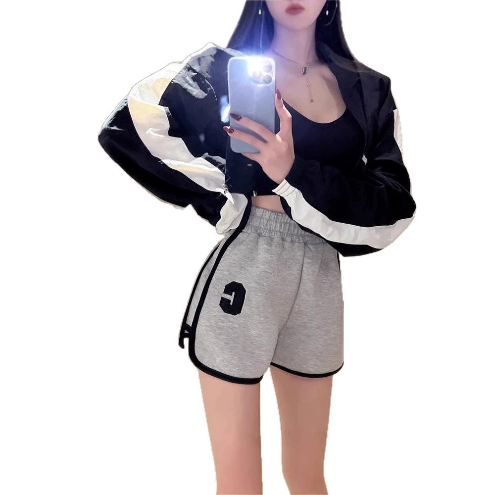 Тактические спортивные шорты, летние обтягивающие брюки, oversize, высокая талия, свободный крой, А-силуэт