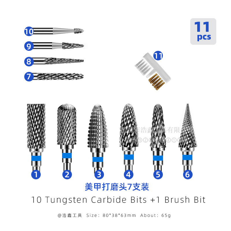 acero tungsteno uñas pulizando cabeza caja cerámica pulizante de piel muerta pretratamiento de eliminación de uñas pulizante herramienta de uñas