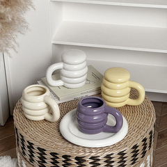 Creamy Soft FUFU Ceramic Mug with Lid Creative Home Water Cup Large Capacity Breakfast Cup Milk Cup