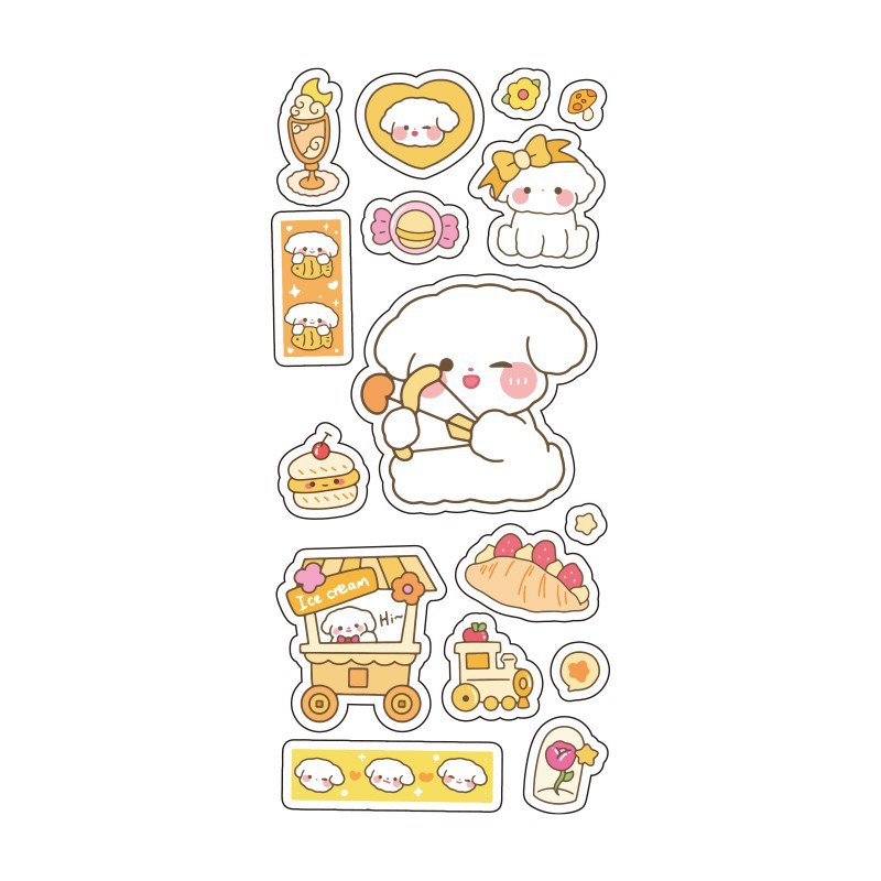 Animal de dibujos animados chica pegatinas PET transparente sin marcas a prueba de mar pegatinas de cuentas de mano adorable taza de agua decoración material pegatinas