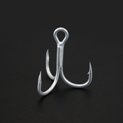 Reinforced blood tank three-hook high carbon steel long tip tin-plated anti-rust three-claw anchor hook Lua sequin fake bait hook sea fishing