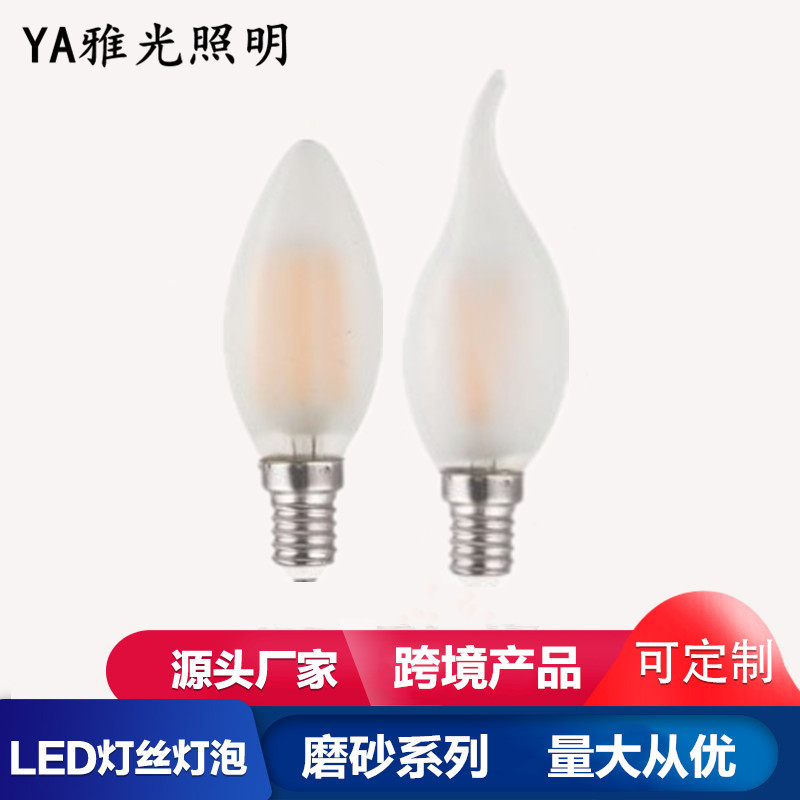 LED Scrub Filament lamp Retro bulb candle bulb Bubble tip decorate bulb E14