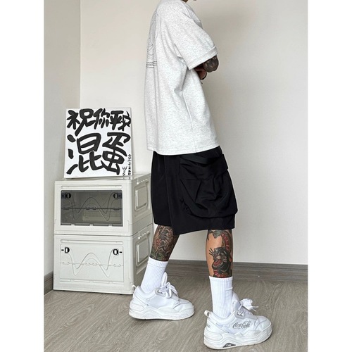 Men's Summer Thin Large Size Functional Windproof Waterproof Work Shorts Loose American Casual Five-Finger Pants