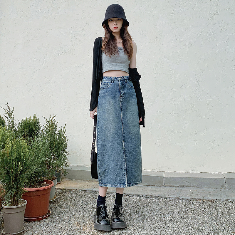 2022 Summer casual loose multi-color wide-leg jeans, Korean-style high-waisted slimming 9-point casual long pants for women pic 3