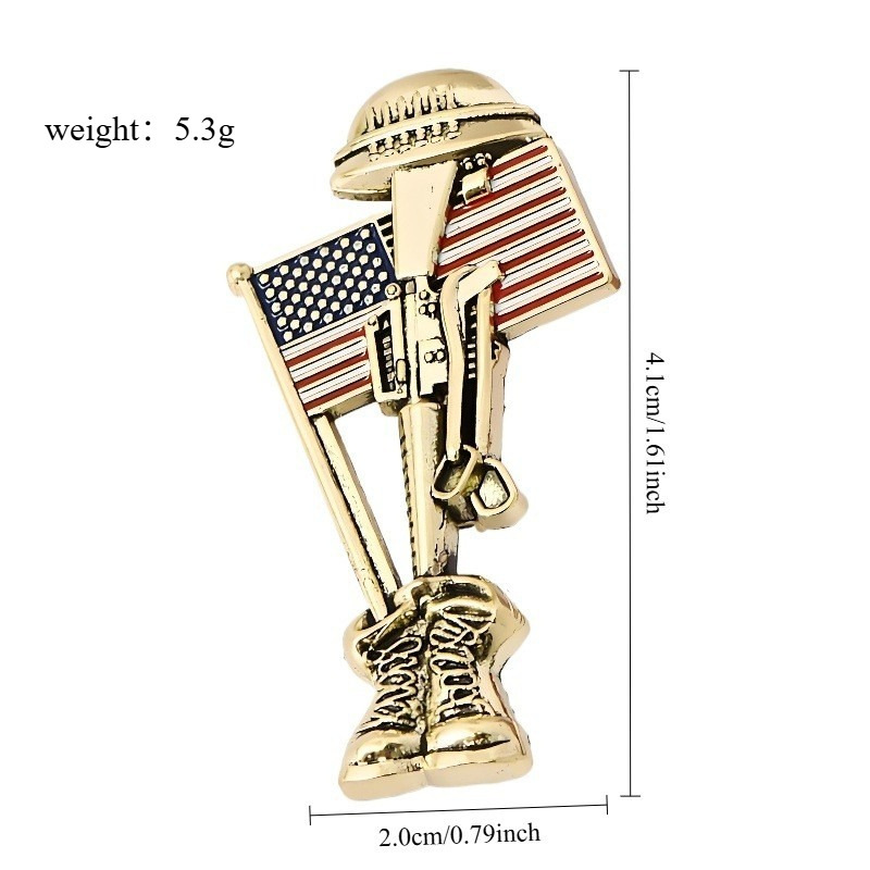 New Style American Soldier Retirement Commemorative Brooch Flag Pin Fashion Enamel Pin