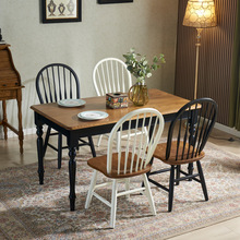 美式實木餐桌椅組合家用小戶型長方形紅橡木白色輕奢地中海經濟型