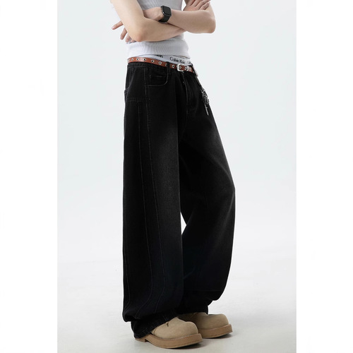 Men's American Washed Pants for Spring, Summer, and Autumn 2025 Cleanfit Straight Leg Loose Wide Leg Jeans