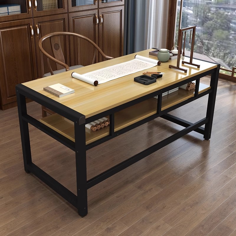 Calligraphy Table Double-Layer Desk Painting Table Calligraphy and Painting Table Brush Special Writing Desk Training Table Simple Table Large Desk