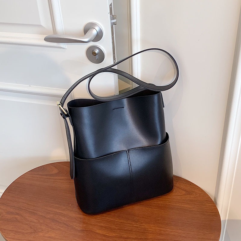 Elegant Women's Shoulder Bag High Capacity Versatile Bucket Bag_voghion.com