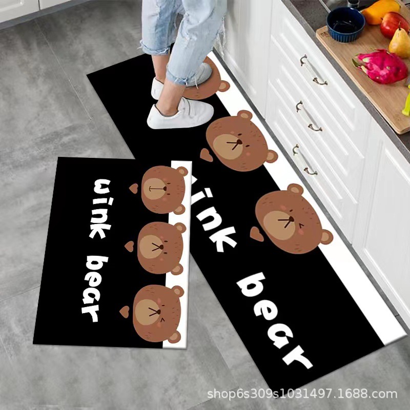 Alfombra de piso de cocina fábrica al por mayor puerta larga alfombra antideslizante alfombra de cocina alfombra de puerta de dibujos animados del hogar estera de la puerta
