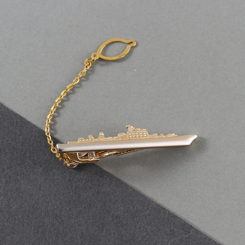 New gold-plated Zeus shield military-style copper tie clip, hot-selling in foreign trade, casual design tie clip wholesale