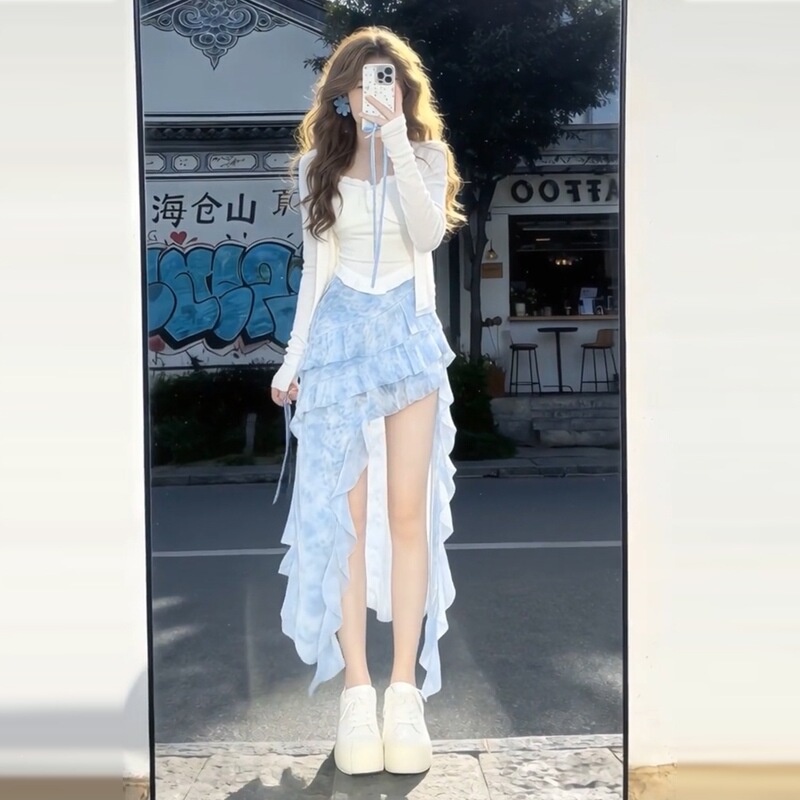 Stunningly Beautiful Outfit, a Complete Set of 2026 New Women's Irregular Dress and Skirt Set Stunningly Beautiful Outfit, a Complete Set of 2026 New Women's Irregular Dress and Skirt Set