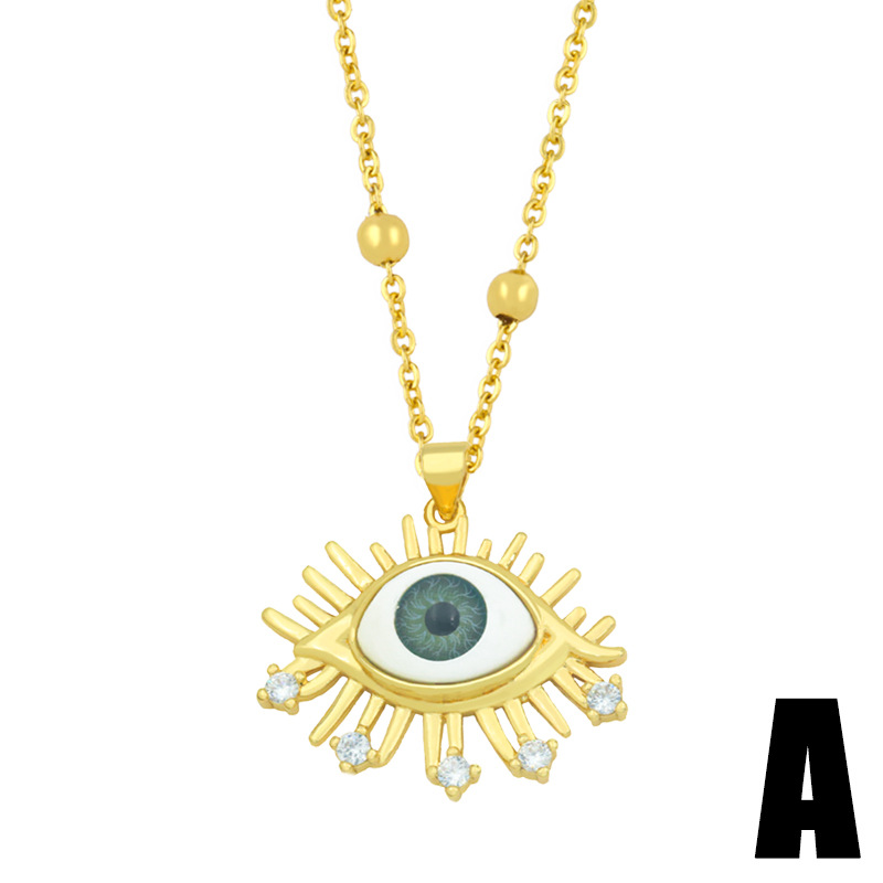 devilu0027s eye fashion sweater chain necklace wholesale jewelry Nihaojewelry