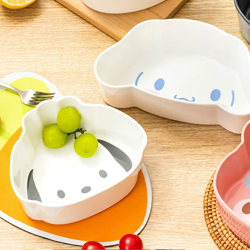 Салонная керамическая чашка Sanrio в форме миски для фруктов-салата, настоящая милая пищевая миска для детей, миска Kuoli для риса, оптом