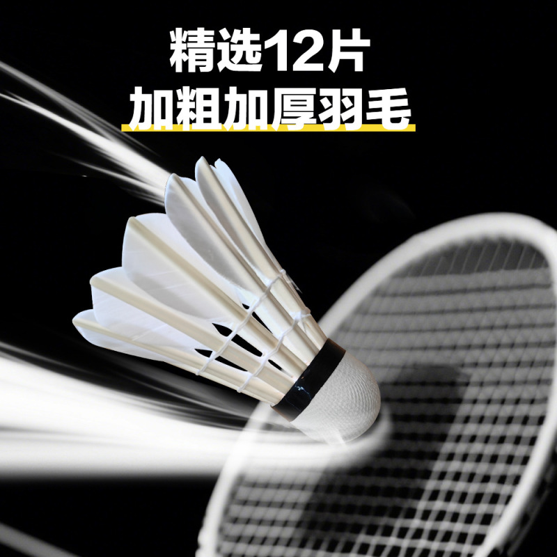 粗杆羽毛球耐打6只12只装专业正品训练比赛复合软木球头不易打烂|undefined