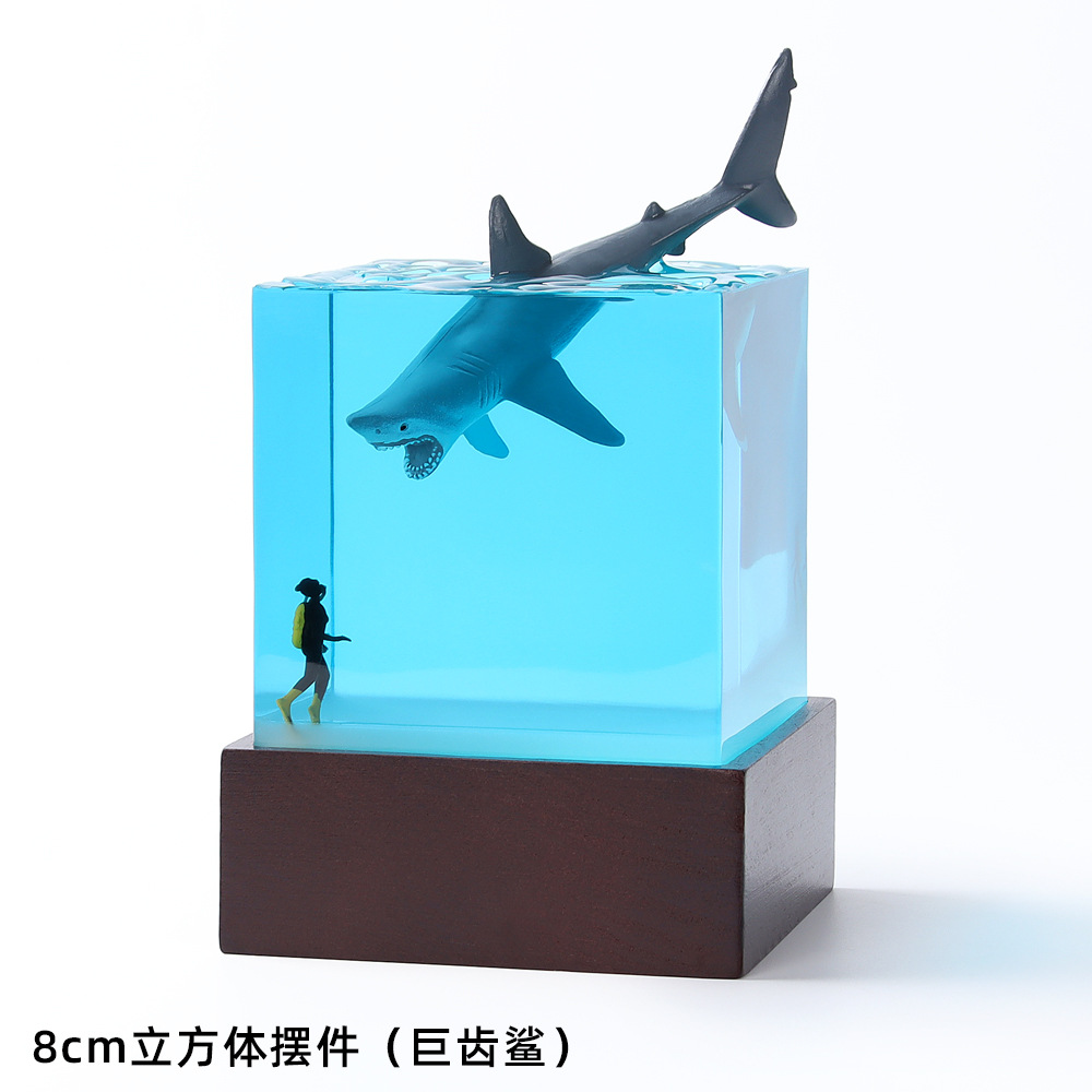  new creative ocean diver shark dolphin resin night light ornaments handmade household resin crafts