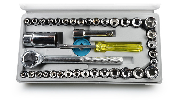 40-piece combination toolbox car vehicle tool suit emergency socket combination wrench repair tool emergency