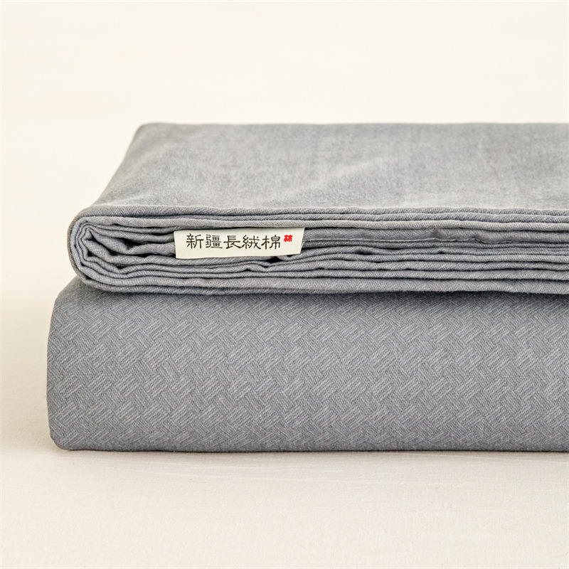 Nuevo tipo A color sólido sábana individual de algodón engrosada sábana de algodón 100% ecológico jet funda de almohada individual de tres piezas