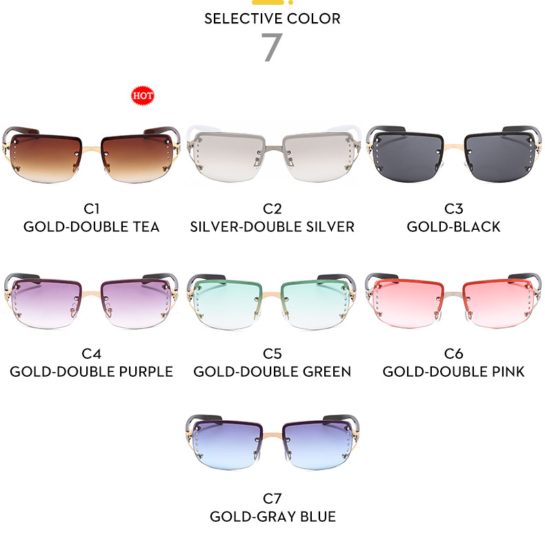 Y2k Square Sunglasses With Diamante Detail For Women_voghion.com