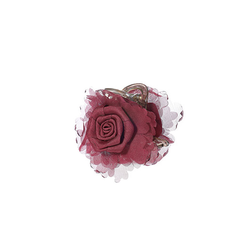 Nuevo estilo chino rosa seca agarrando clip de tiburón de alto nivel de mujer medio clip de cabello de cabeza