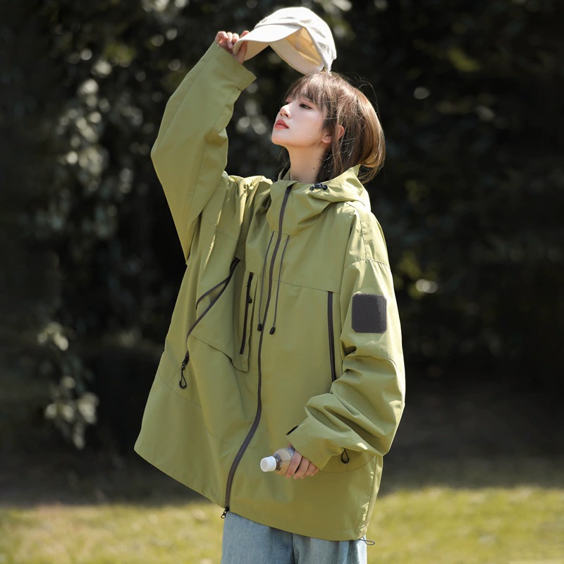 2023 осень и зима новая ветрозащитная водонепроницаемая американская пара наружная куртка куртка мужской с капюшоном