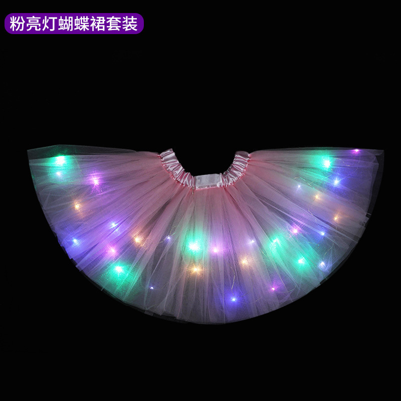 Mariposa brillante alas juguetes para niños regalos de cumpleaños estrella falda de hadas palo pequeña princesa conjunto de props