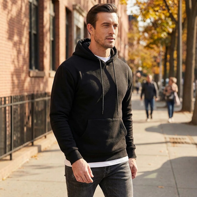 New cross-border men's casual hooded sweatshirt with drawstring, pullover sports shirt, casual long-sleeve shirt for both men and women New cross-border men's casual hooded sweatshirt with drawstring, pullover sports shirt, casual long-sleeve shirt for both men and women