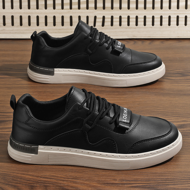 Men's Shoes 2025 New Spring Leather Breathable Sneakers Trendy All-match Sports Casual Shoes Waterproof Work Shoes for Men