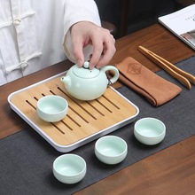 定窑陶瓷茶具套装活动礼品定 制logo随手礼一壶四杯便携旅行茶具