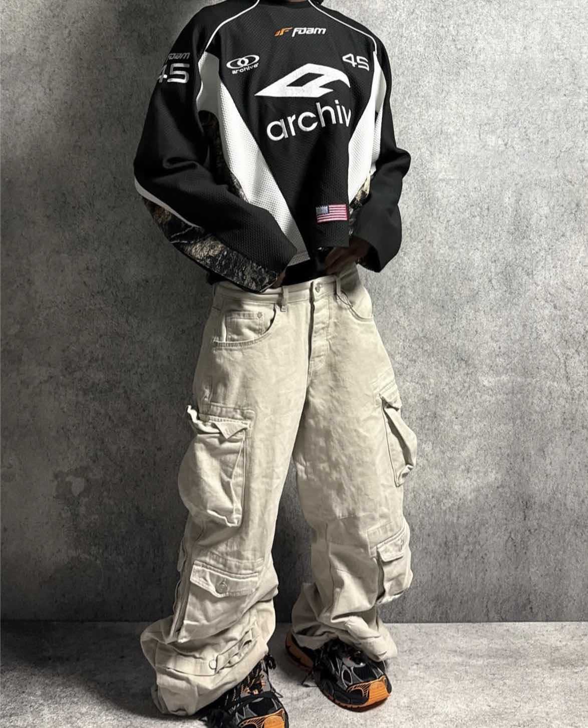 Popular Hot-selling American Retro Functional Wind Street Racing Suit Hip-hop Men's Sweater Casual Loose High Street Locomotive Top_viptrois.com