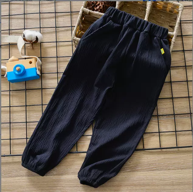 儿童运动裤男童A类休闲秋季厚款卫裤女童家居裤宝宝哈伦束脚裤